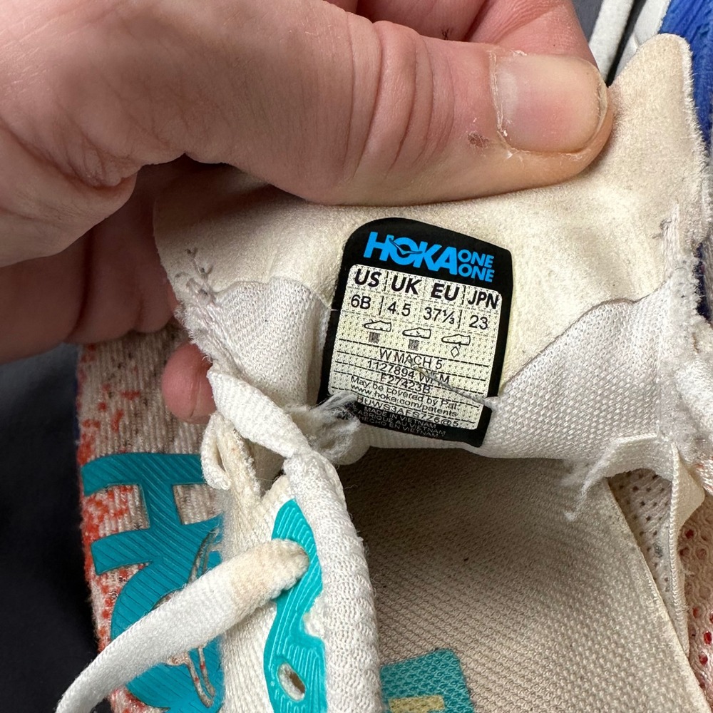Hoka Mach 5 Womens Running Shoes White Orange Blue 1127894 Size 6B - Picture 4 of 11